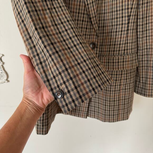 Madewell Dorset Blazer in Tan Coster Plaid 1X - Picture 5 of 11